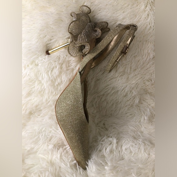 Gianni Bini Elegant Glittery Pearl Heels with Ankle Strap size 8 NWOT - Picture 8 of 16